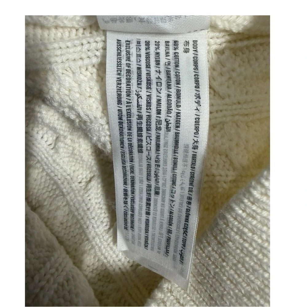 Abercrombie & Fitch Women's Cable Knit Sweater Vest | Cream Preppy Cottagecore - Picture 7 of 8